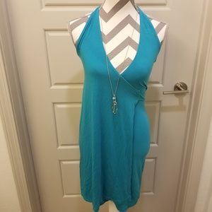 GUESS Jean's Turquoise Blue Wrap Bodycon Dress S